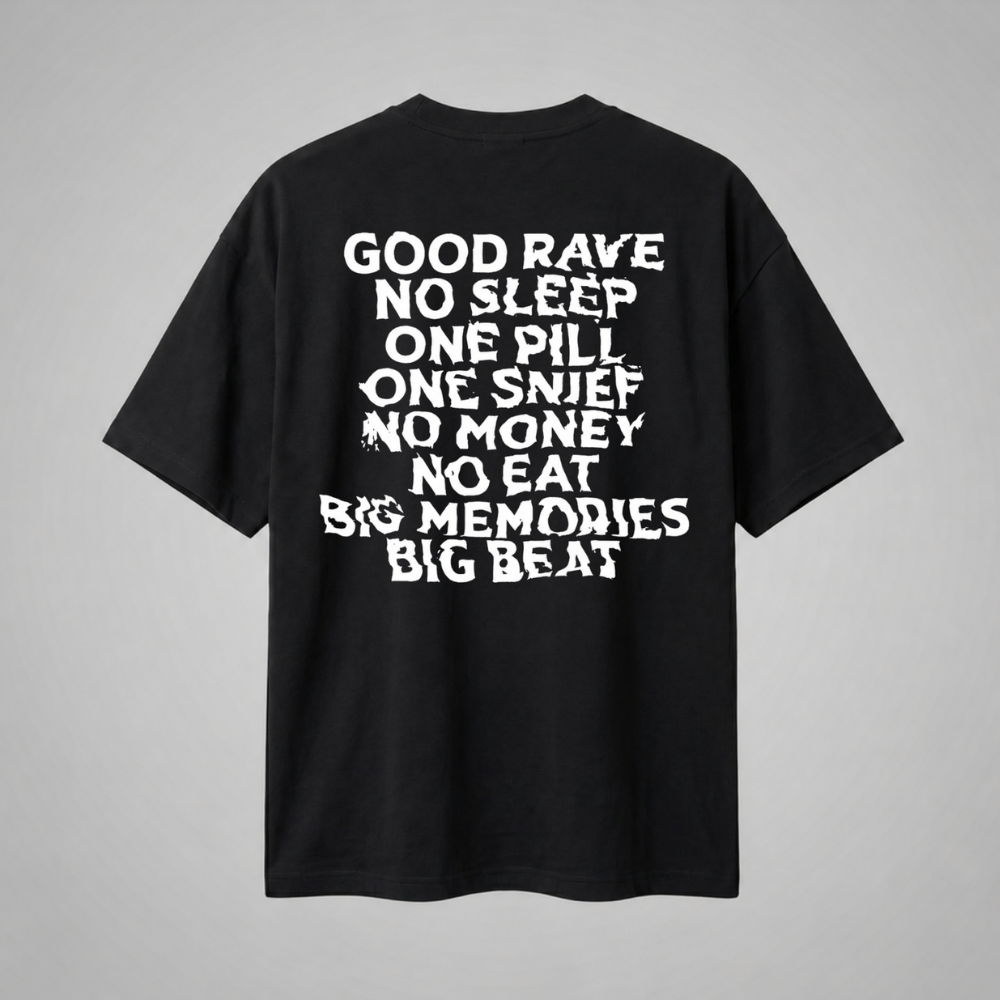 Oversize Premium T-Shirt Good Rave - Siyah